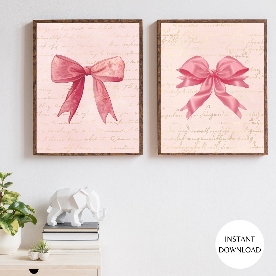 Coquette Pink Bows Print Set, Girly Dorm Decor (digital Download) - Etsy