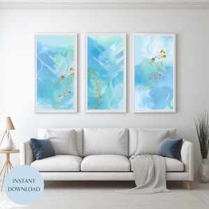 Boho Wandkunst, Himmelblau und Gold, abstrakte Kunst, abstrakte Kunst, abstrakte Kunst, abstrakte Kunst, abstrakte Kunst, abstrakte Kunst, Post Bilder