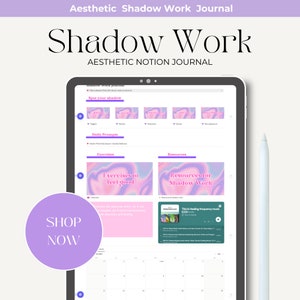 Shadow work journal Notion , Shadow work prompts, Aesthetic shadow work notion template image 1