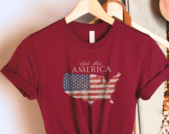 God Bless America Shirt, American Flag Shirt, Patriotic Shirt, Independence Day, USA Shirt, Red White and Blue Shirt