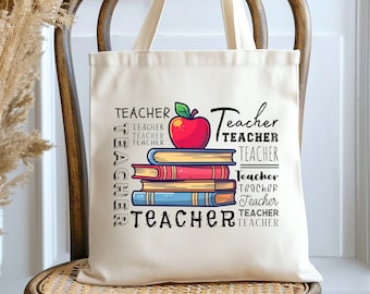 Draagtas leraar, cadeau leraar waardering, terug naar school-tassen, draagtas schoolcadeau, cadeau voor leraren, cadeau leraar, canvas draagtas