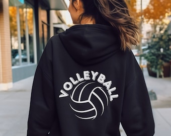 Felpa con cappuccio da pallavolo, felpa da pallavolo, regalo di pallavolo, carina felpa con cappuccio anteriore e posteriore da pallavolo, maglione della squadra di pallavolo