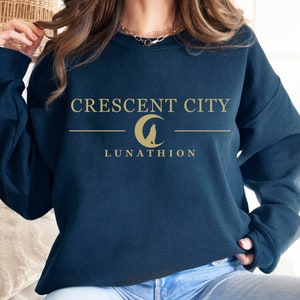 Crescent City-sweater, Sarah J Maas-merchandise, leesgrage sweater, SJM-merchandise, Acotar-merchandise, Crescent City, glazen troon, een hof van doornen