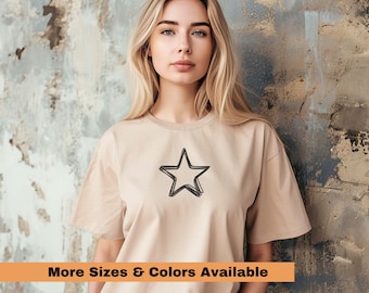 Comfort Colors Y2K Star Graphic T-Shirt Grunge Aesthetic Streetwear Clothes, Vintage 90's Style Tee, Gift For Teens, Minimalistic Shirt