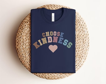 Camiseta Elige la amabilidad, camiseta Sé amable, camiseta con vibraciones positivas, camiseta inspiradora, regalo para el maestro, camiseta de regreso a la escuela para maestros, camisetas para maestros