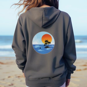 Sweat à capuche esthétique Ocean Beach, sweat Hawaï, sweat à capuche Ocean Beach, sweat à capuche de surf, cadeau surf, sweat-shirt âme de surfeur image 1