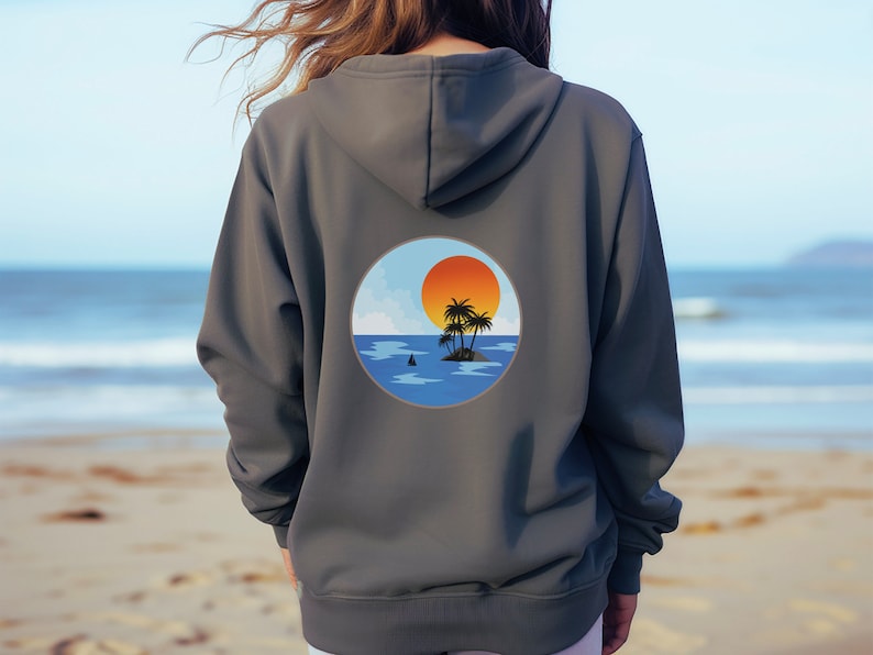 Sweat à capuche esthétique Ocean Beach, sweat Hawaï, sweat à capuche Ocean Beach, sweat à capuche de surf, cadeau surf, sweat-shirt âme de surfeur image 1