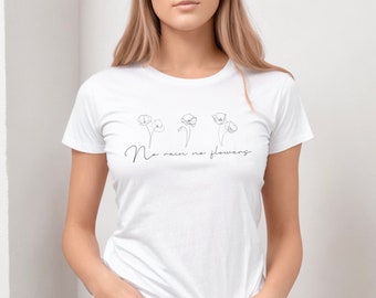 Chemise No Rain No Flowers T-shirt mignon à manches courtes avec fleurs