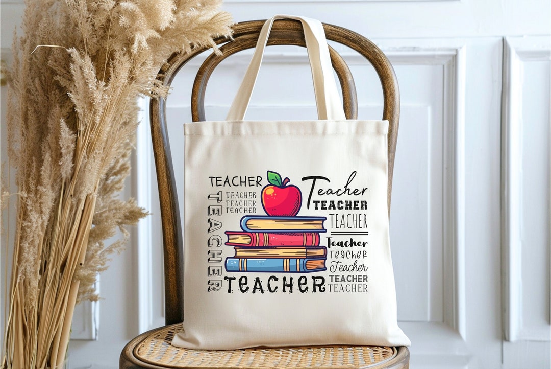 TEACHER Tote Bag With Chenille Letters - Perfect Teacher Appreciation Or Thank You Gift