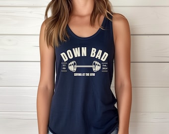 Now I'm Down Bad Crying At The Gym Women's Scoop Neck Muscle Tank, Workout Shirt, Gym Clothes, Concert Shirt, Gift For Her