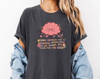 Koszulka Comfort Colors Funny Mental Health, Koszulka Mental Health, Koszulka Anxiety, Świadomość Zdrowia Psychicznego, Humorystyczny T-shirt, Zabawny T-shirt Anxiety