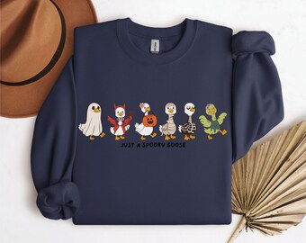 Halloween Goose Sweatshirt, Funny Halloween Shirt, Spooky Season Shirt, Just A Spooky Goose Sweater, Spooky Goose Hoodie, Funny Goose Shirt