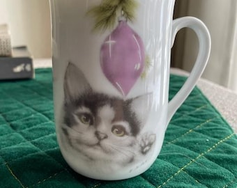 Vintage Otagiri Kitten with Ornament Mug