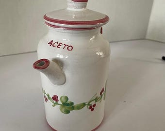 Balsamic Vinegar Server-- Art Pottery-Made in Florence, Italy - Signed by the Artist