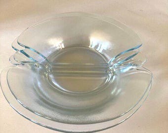VTG Holmegaard Lilje (Lily) Glass Bowl Set by Tobin Jorgensen