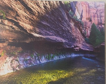Impresión fotográfica de lienzo 11x14- West Fork Oak Creek, norte de Arizona