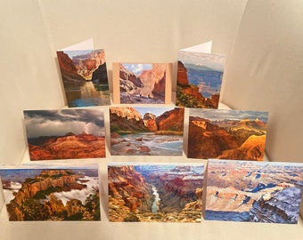 Juego de 9 tarjetas de felicitación en blanco de 4x6 - Parque Nacional del Gran Cañón