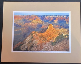 Impresión mate 11x14: Amanecer en O'Neill's Butte, South Kaibab Trail Grand Canyon Arizona