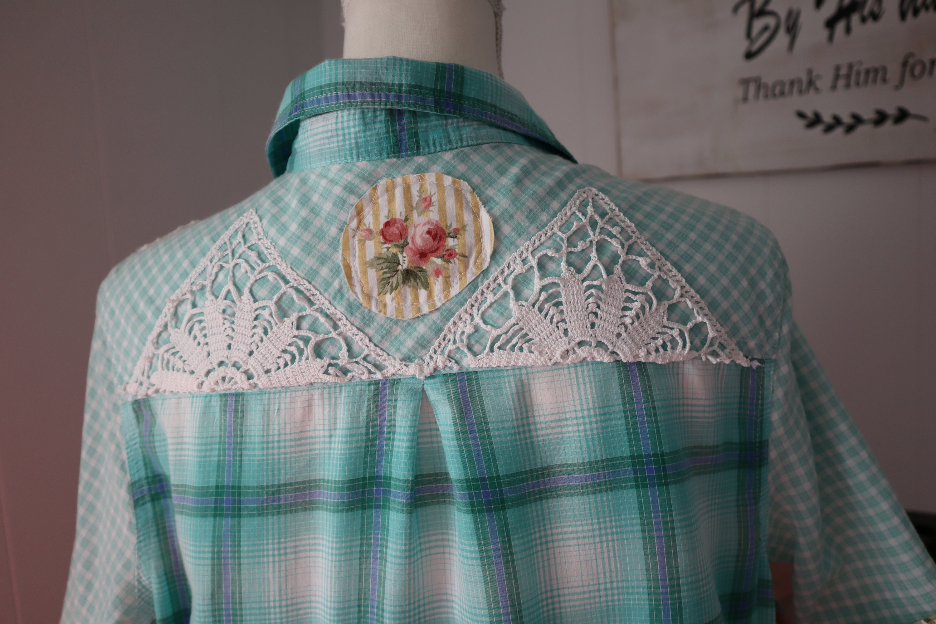 Vintage Art Patchwork Cotton And Linen Shirt
