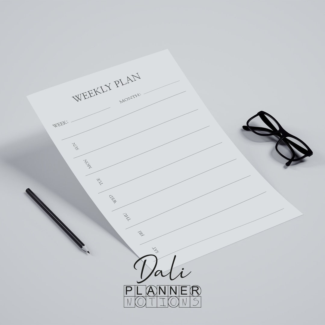 Minimalist Digital Planner Printable Planner Weekly Journal - Etsy
