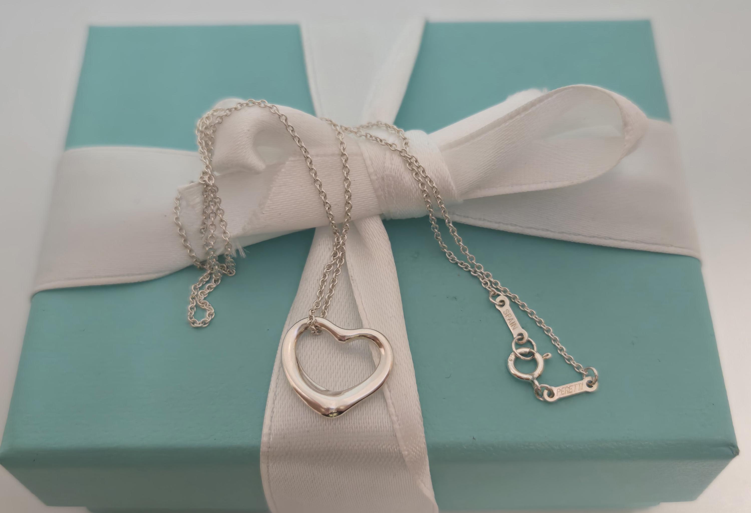 Elsa Peretti® Open Heart pendant in sterling silver on a 30