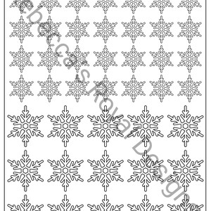 Snowflakes Royal Icing Downloadable/Printable PDF Transfer Sheet for Cake and Cookie Decorating
