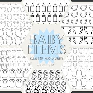 Babyartikelen (6 afbeeldingen) Royal Icing Transfer Sheets