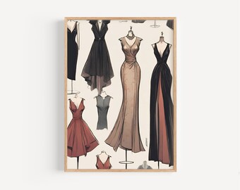Set of 3 | Fashion Faces Digital Art Download | Mood Board | Wall Art | Gift for Her | Printable | Fashion Week | Haute Couture Aesthetic