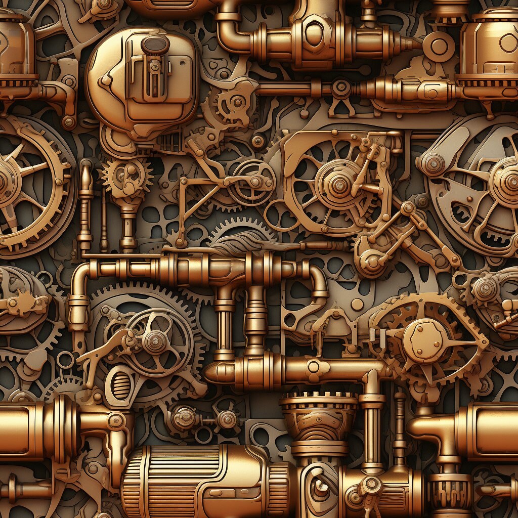 Seamless Pattern Steampunk Machines, Textile Fabric Prints, Wallpapers ...