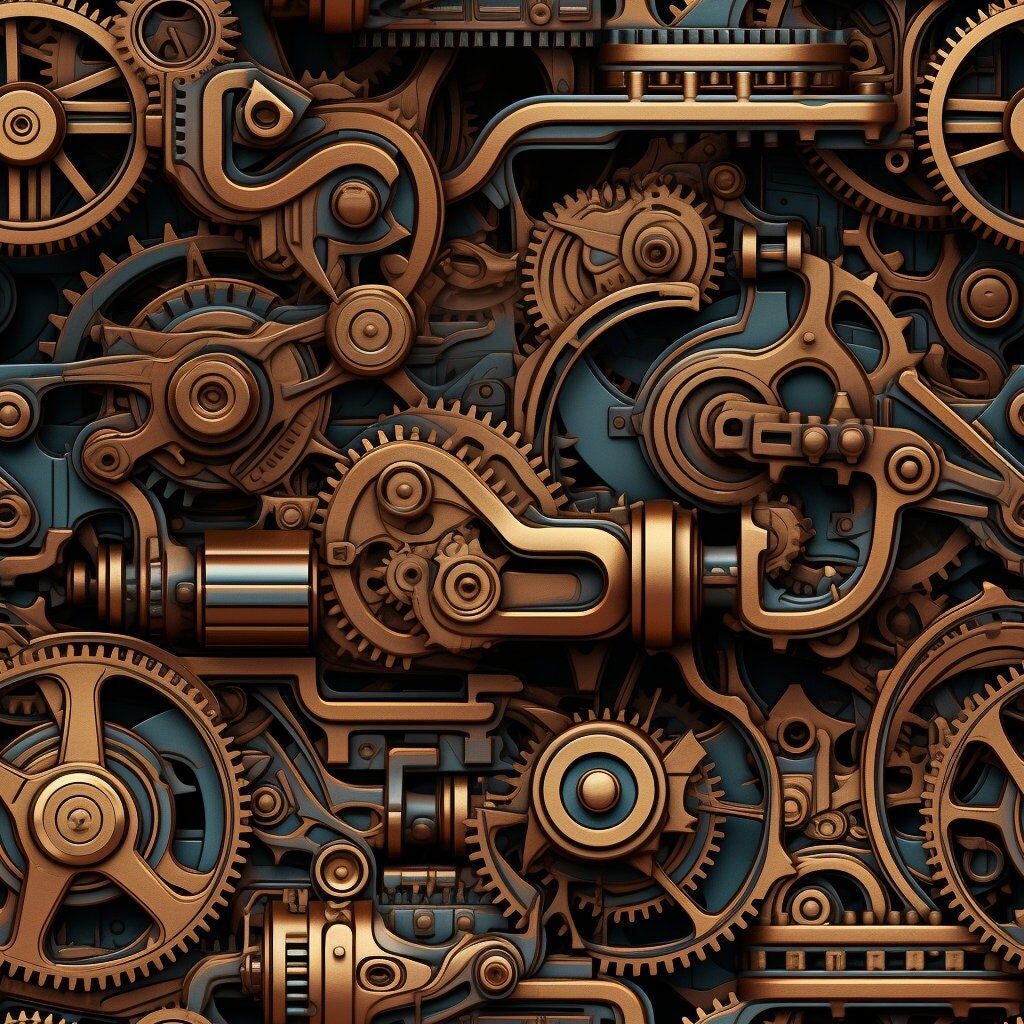 Seamless Pattern Steampunk Machines, Textile Fabric Prints, Wallpapers ...