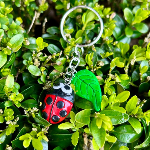 Bumblebee and Ladybird Keyring | Resin gloss | Handmade | Spring accessories