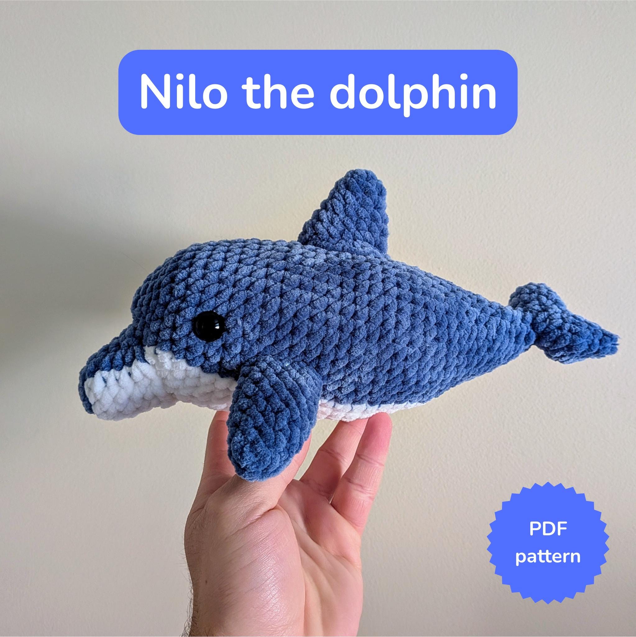 30 Dolphin Crochet Patterns for Ocean-Inspired Amigurumi, Gifts, and Nursery Decor 21 Nilo the Dolphin Crochet Pattern