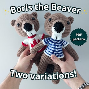 Boris the beaver, amigurumi beaver pattern, crochet beaver pattern
