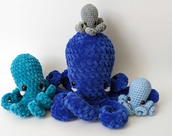 No Sew Crochet Octopus Amigurumi Pattern, FR/EN (PDF Only)