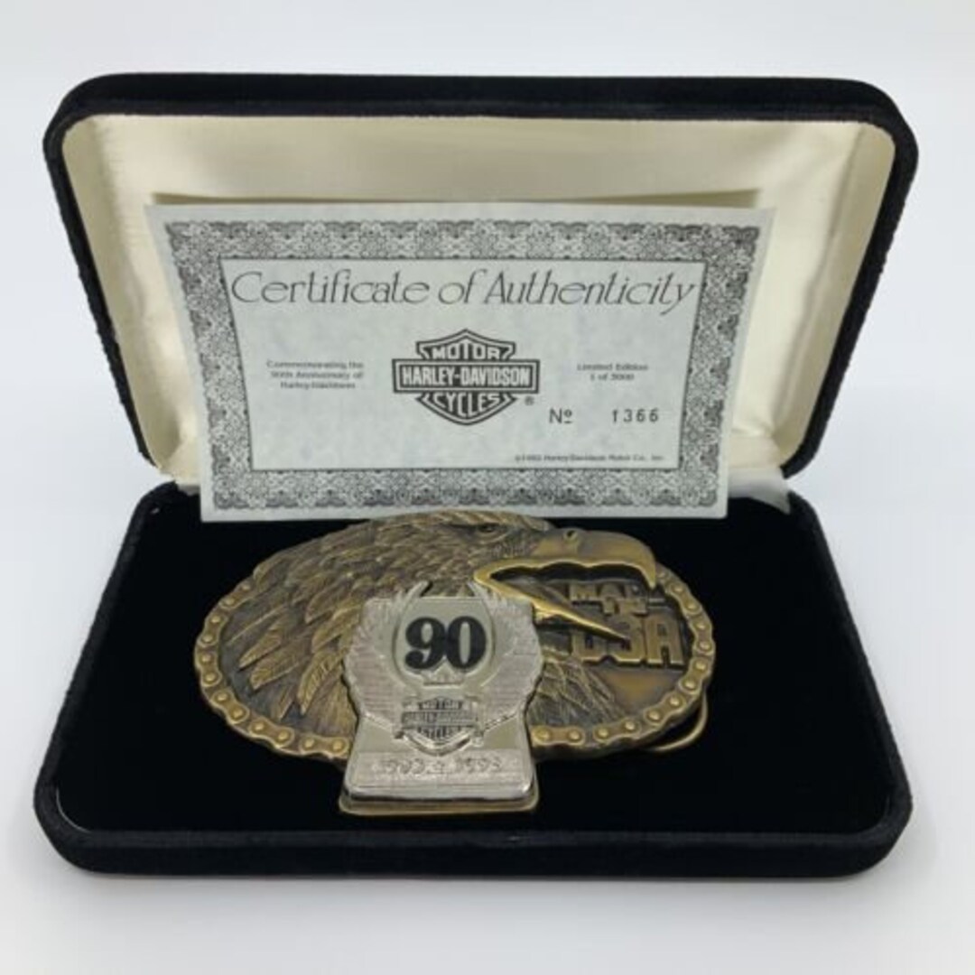 Vintage Harley Davidson 90th Anniversary Eagle Belt Buckle Etsy