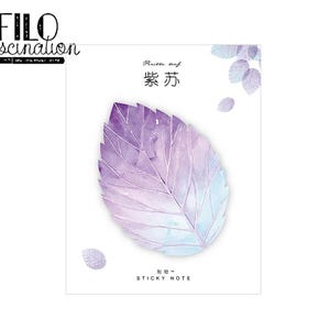 付箋 紫の葉 カラフルな付箋 計画予算計画 日記 BuJo