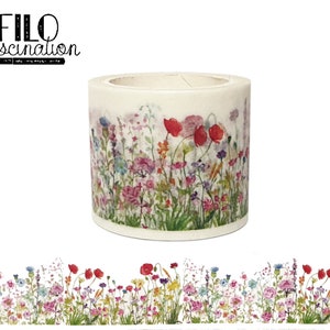 Fita adesiva washi, flores da primavera, planejador, diário, fita adesiva colorida, fita adesiva, diário de lixo