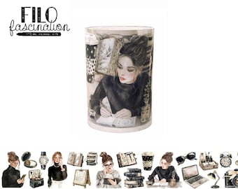 PET Tape Elegant Girl Dekoband Planen Budget Challenge Diary Junk Journal Scrapbook BuJo Journaling Sticker