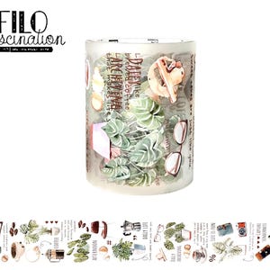 Nastro in PET Nastro decorativo per piante e caffè Pianificazione Budget Challenge Diario Junk Journal Scrapbook BuJo Journaling Sticker