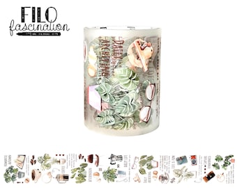 PET Tape Plants & Coffee Decorative Tape Planning Budget Challenge Diary Junk Journal Scrapbook BuJo Journaling Sticker
