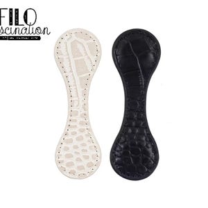Genuine Leather Magnetic Clip Bookmark Crocodile Beige/Black BuJo Planner Diary Paperclip