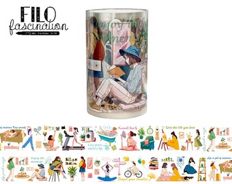 Cinta PET Daily Girl Cinta decorativa Planificación Presupuesto Desafío Diario Diario de recortes BuJo Diario de escritura Pegatina