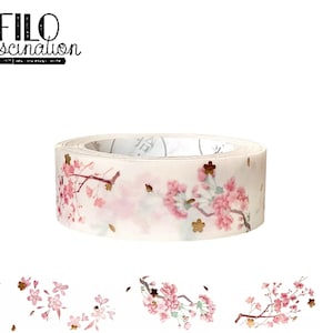 Washitape Golden Cherry Blossoms Pianificazione Scrapbook Nastro adesivo Bullet Journal Junk Journal