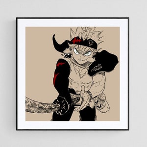 136. Asta - Black Clover Original Manga print poster hand illustrated Inspired fan art. Parody