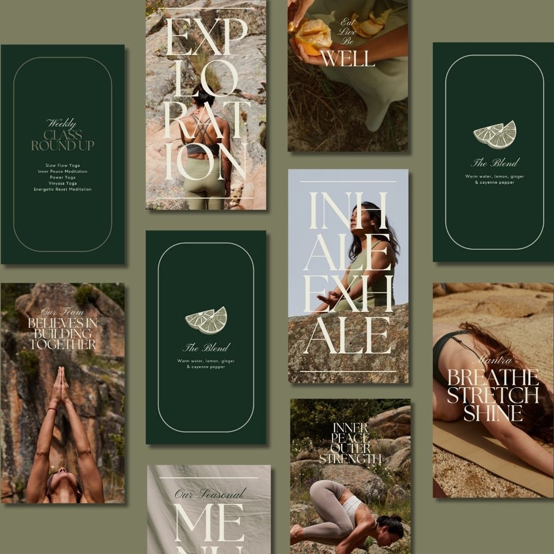 Yoga & Wellness Instagram Templates Canva Templates Wellness Design ...