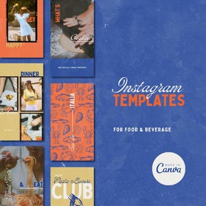 Food & Beverage Instagram Templates | Canva Templates | Restaurant Design | Instagram Stories