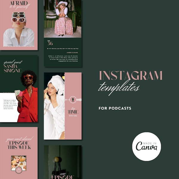 Podcast Instagram Templates | Canva Templates | Podcast Design | Instagram Stories