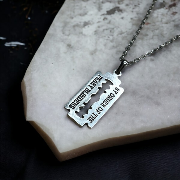 Handmade Peaky Blinders Inspired Razor Necklace - Vintage Style Jewelry