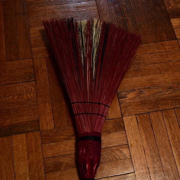 Hand Crafted Broom With Multicolored BroomCorn