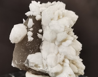 Rare Calcite crystals on quartz crystal